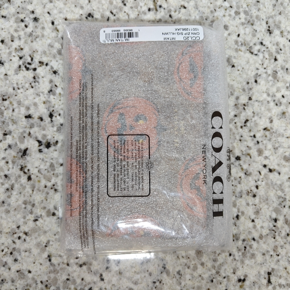Coach Corner Zip Wristlet In Signature Canvas With Halloween Print (Gold/Tan Mul - Picture 3 of 6